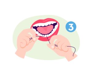 How to Floss Step 3 illustration